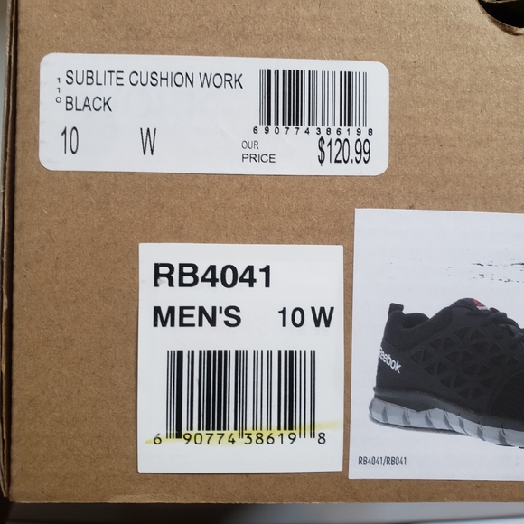 NWT Men's Reebok Sublite Cushion Work Alloy Toe Shoes - Picture 7 of 9